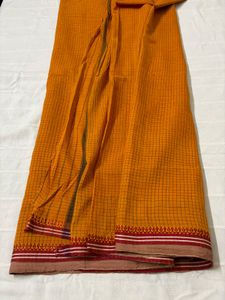 Checked Pure Cotton Saree