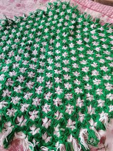 Crocheted Throw Blanket Hexagonal  3.2ft