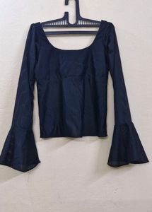 Front Slited Bell Sleeve Top