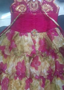 Pink &amp; Gold Floral Party Dress