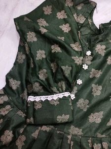 Floral Print Anarkali Dress With Bracelet Free