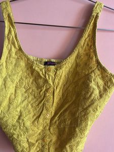Yellow Embroidered Top