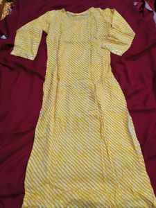 Rajasthani Yellow Lehriya Striped Kurta