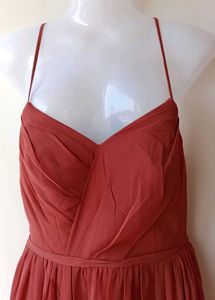 Elegant Rust Maxi AZAZIE Dress(A4)