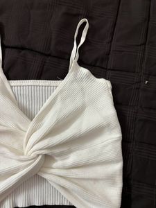 White Criss Cross Crop Top