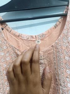 Peach Embroidered Kurti