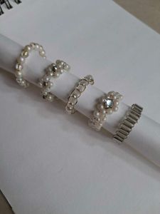 Pearl & Silver Rings(any 2)