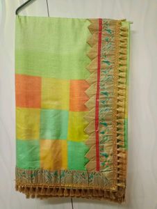 Lime Green Saree