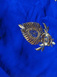 Royal Blue Embroidered Saree