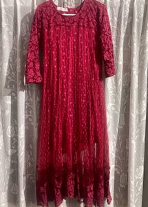 Embroidered Net Anarkali Dress