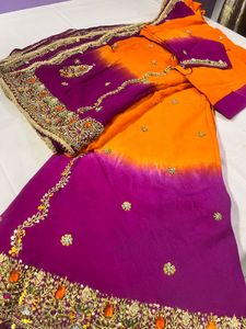 Royal Purple & Orange Designer Lehenga Choli
