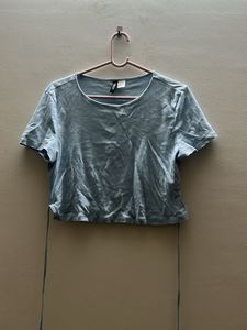 Blue back tie top