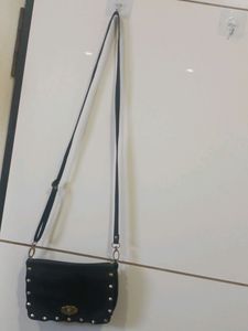 Black leather bag