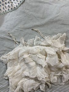 Ruffled White Crop Top adjusted straps