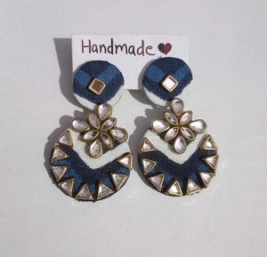 Kundan Fabric Earring (Handmade)
