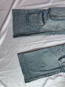 New Bershka Acid Wash Cargo Jeans