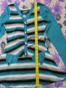 Ocean Blue Woolen Top/Tunic