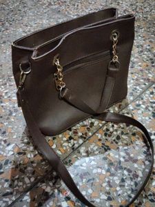Brown Quilted Handbag