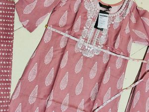 Mauve Printed Kurta Set