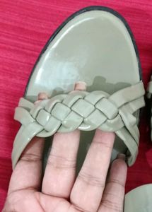 Braided Strap Block Heel Slides - Sag