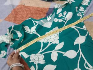 green floral cord set