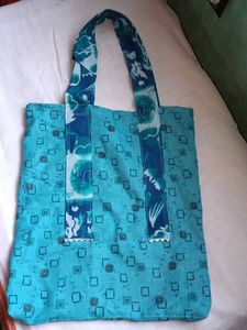 Handmade Turquoise Tote Bag