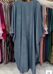 Elegant Dubai Kaftan Gray Abaya, Burqua