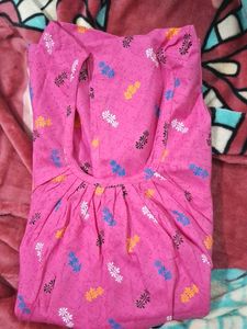 Pink Cotton Night Gown