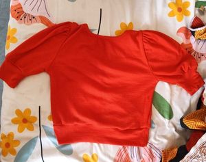 Pretty Red Ribbed Crop Top