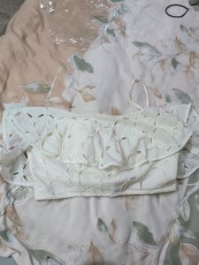 Cute White Single Strap Top