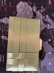 Olive Luxe: Woven Satin Clutch