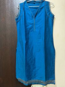 Short Blue Tailored Kurta