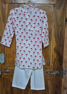 Flamingo Print Kurta Set ( Avl Sizes 2- 7 Years)