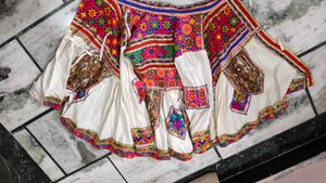 Off White Dhoti With Kurta For Navratri Festival