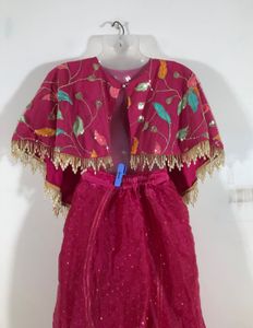 Rose Pink Emboridered Ethnic Wear Set (Girl’s)