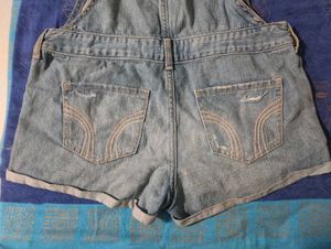 Hollister Denim Short Overalls