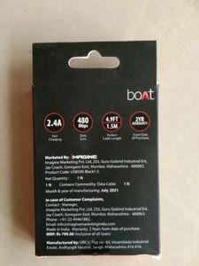 boAt Micro USB 500 Charging Cable 2.4A