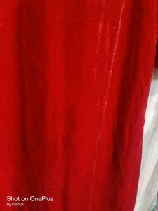 Hot Red Velvet Kurti With Back Design