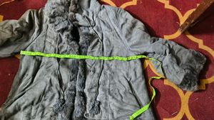 pure  Fur lather Trimmed Coat