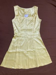 Yellow Satin Dress