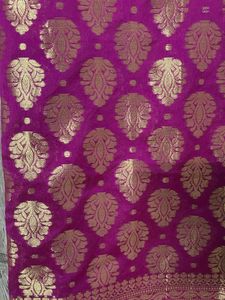 Magenta Silk Blend Saree with Zari Work