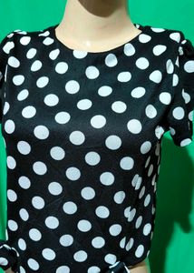 Black Polka Dot Top