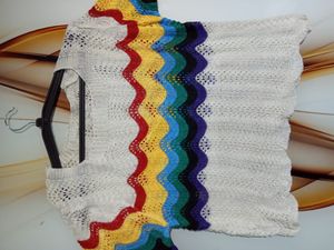 Rainbow Crochet Knit Top