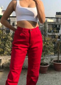 Red Denim Jeans For Women