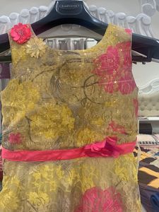 Yellow Net Frock📌buy 1 Get  -1 Frock