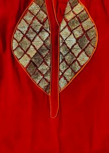 Georgette Red And Orange Plazo Suit