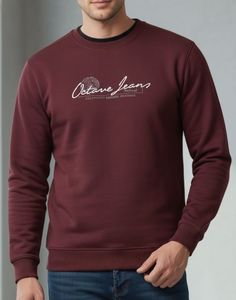 Maroon Octave Jeans Sweatshirt