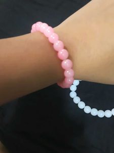 Pink And White Bead Bracelet