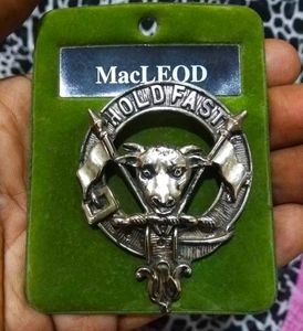 MacLeod Clan Crest Badge / Brooch in Pewter