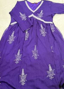 Sangaria-Violet V Neck Kurta Set💜